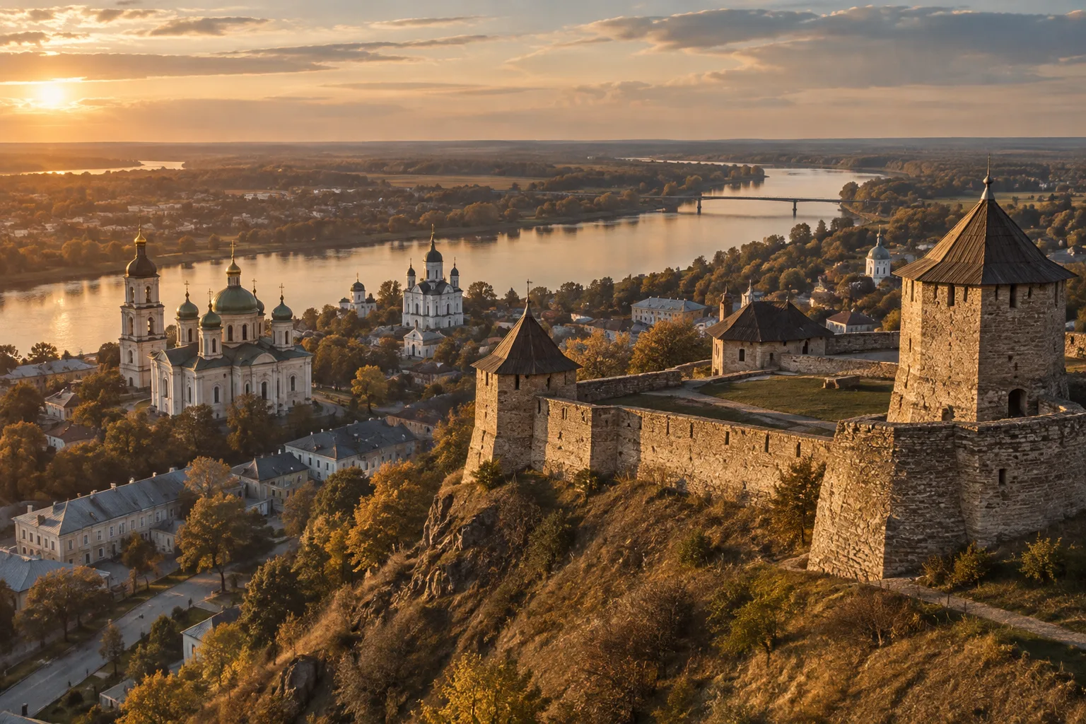 Ілюстративна панорама фортеці на пагорбі