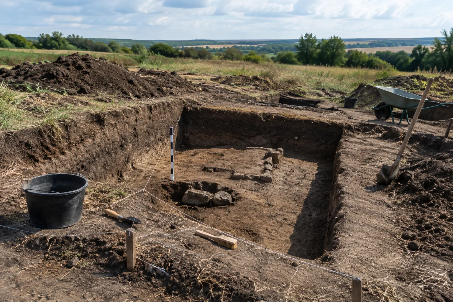 Археологические раскопки на открытой местности