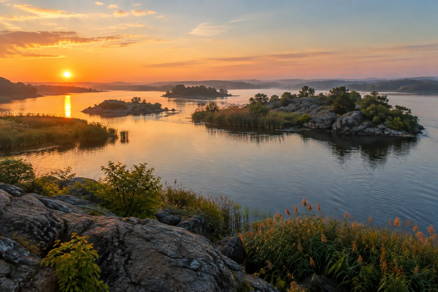 Річкові острови й кам’янисті береги Дніпра